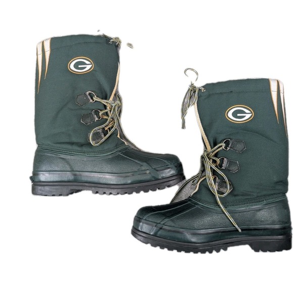 The Unbranded Brand Other - Vintage Green Bay Packers Winter Snow Boots Men Size 11 NFL Football Team Logo